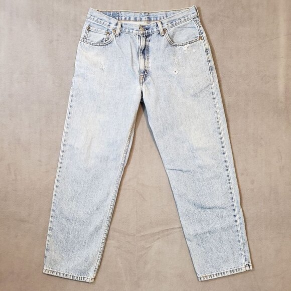 Levis Jeans Mens 32x30* Blue 550 Relaxed Straight American Light Wash Denim Jean - Picture 1 of 16